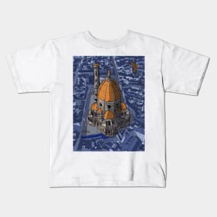 San Lorenzo Florence Italy Whimsical Illustration Kids T-Shirt